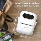 Impresora Térmica Portátil Mini Inalámbrica con Múltiples Plantillas, 1 Rollo de Papel Incluido, Conexión Inalámbrica a Smartphones y Computadoras, para Uso en Hogar y Oficina, Recargable por USB