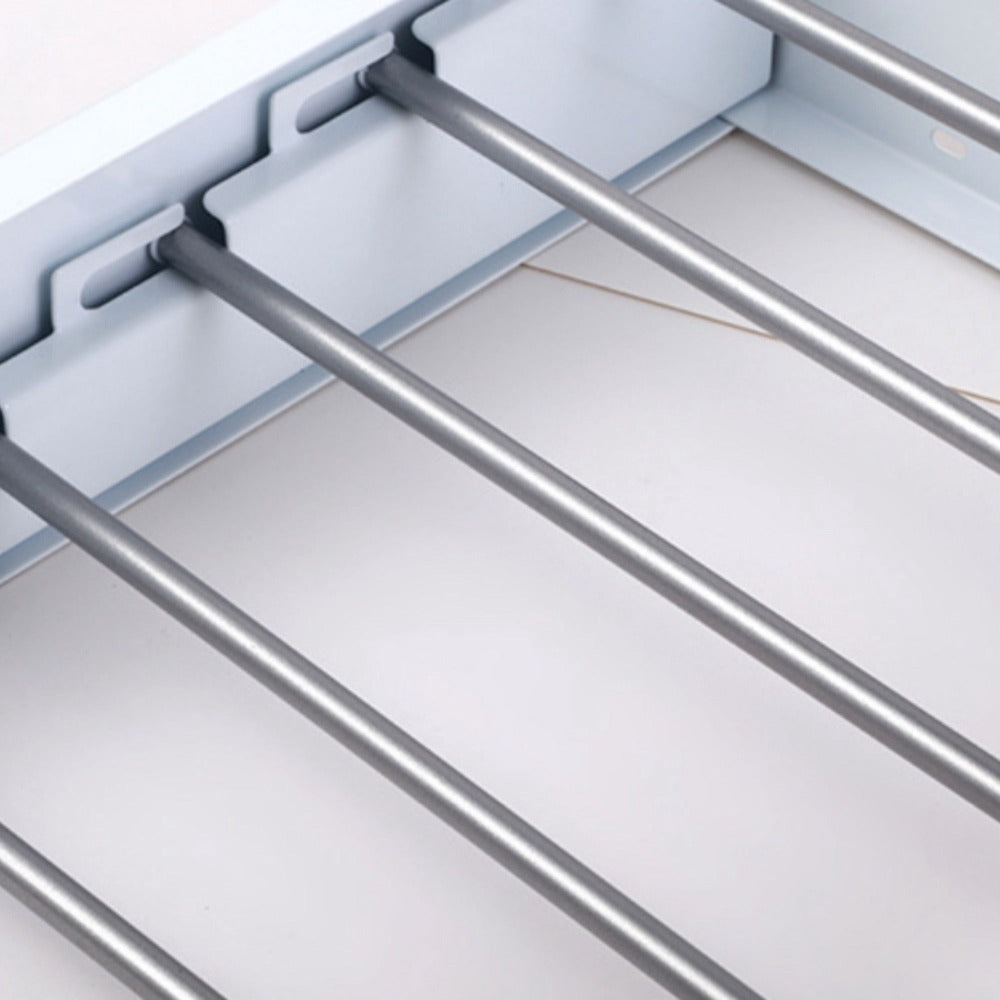 Mikomika Tendedero Plegable Montar en Paredes - Retrctil - Tendedero Plegable de 80cm para Interiores o Exteriores -y Compacto Que Ahorra de Espacio, Capacidad para 30Kilos, Cuenta con 6 barras de 80cm aluminio de alta resistencia (T001 1999)