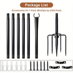 Paquete de 4 postes de metal para guirnaldas de luces de 3.05 metros con horquilla, postes colgantes para terraza, fiesta, boda (sin guirnalda de luces, solo poste)