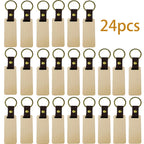 Dofiki 24/48/98 piezas de llaveros de madera de haya en blanco para diversas decoraciones de llaves, pintura, colgantes para proyectos de bricolaje, regalos festivos