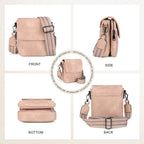 Un nuevo bolso bandolera para mujer con varios bolsillos, tapa abatible, correa ancha de PU tejido de moda y diseñado para llevar sobre un solo hombro