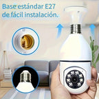 1pc Cámara de Seguridad 1080P HD Ease Life APP, Cámara Exterior Resistente a la Intemperie, Cámara Inalámbrica Wifi con Bombilla de 2.4Ghz, Enchufe de Luz E27 de 360°, Visión Nocturna a Todo Color, Detección de Movimiento, Vigilancia Doméstica, Regalo de