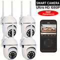 4 cámaras de seguridad inalámbricas Wifi 1080P HD con la APP Ease Life, para interior/exterior, visión nocturna a color, audio bidireccional, giro/inclinación/zoom de 360°, seguimiento y detección de movimiento para seguridad en el hogar, foco y sirena, a