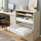 Organizador de gabinete extraíble y expandible de alta resistencia, con 3 rieles silenciosos, ancho ajustable (30.99 cm - 51.99 cm), apto para gabinetes de cocina, estantes extraíbles de gabinete