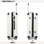 Juego de 3 maletas beige con diseño de panda, equipaje rígido de ABS para camping con ruedas giratorias y cerradura de combinación, regalo para la vuelta al cole, Black Friday, Día de Acción de Gracias y Navidad