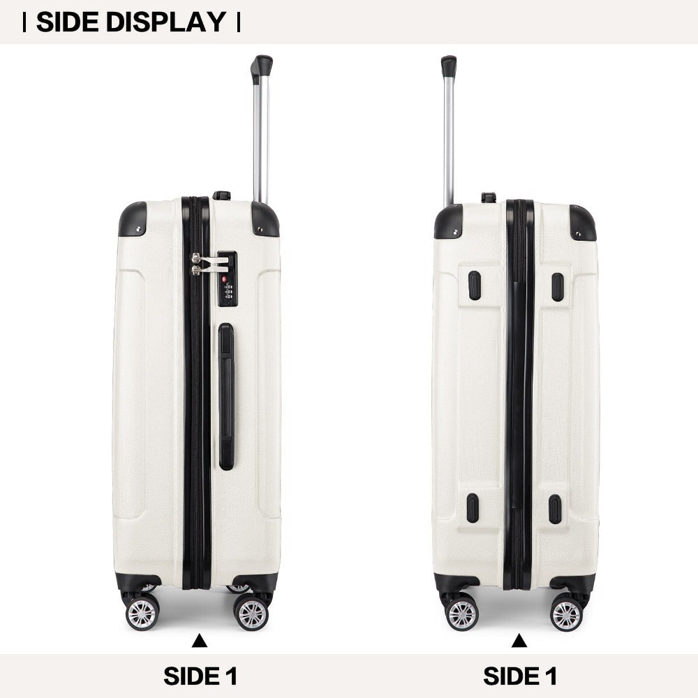 Juego de 3 maletas beige con diseño de panda, equipaje rígido de ABS para camping con ruedas giratorias y cerradura de combinación, regalo para la vuelta al cole, Black Friday, Día de Acción de Gracias y Navidad