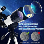 Telescopio Astronómico Profesional de Aumento 99X - Telescopio Monocular Portátil con Gran Apertura de 70 mm, Adecuado para la Educación Científica, Observación de Estrellas y Camping, Regalo Ideal de Navidad y Cumpleaños