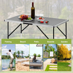 1pc Mesa de Picnic Plegable para Exteriores, Mesa Plegable Ligera para Camping, Aleación de Aluminio, Soporte a Prueba de Óxido, Resistente a los Arañazos, Resistente al Desgaste, Mesa Gruesa, Mesa Plegable Portátil para Camping, Uso Dual para Exteriores