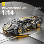 2519 Piezas Modelo de Coche Deportivo Dorado 1:10, Adornos Montados, Regalos Festivos, Cumpleaños