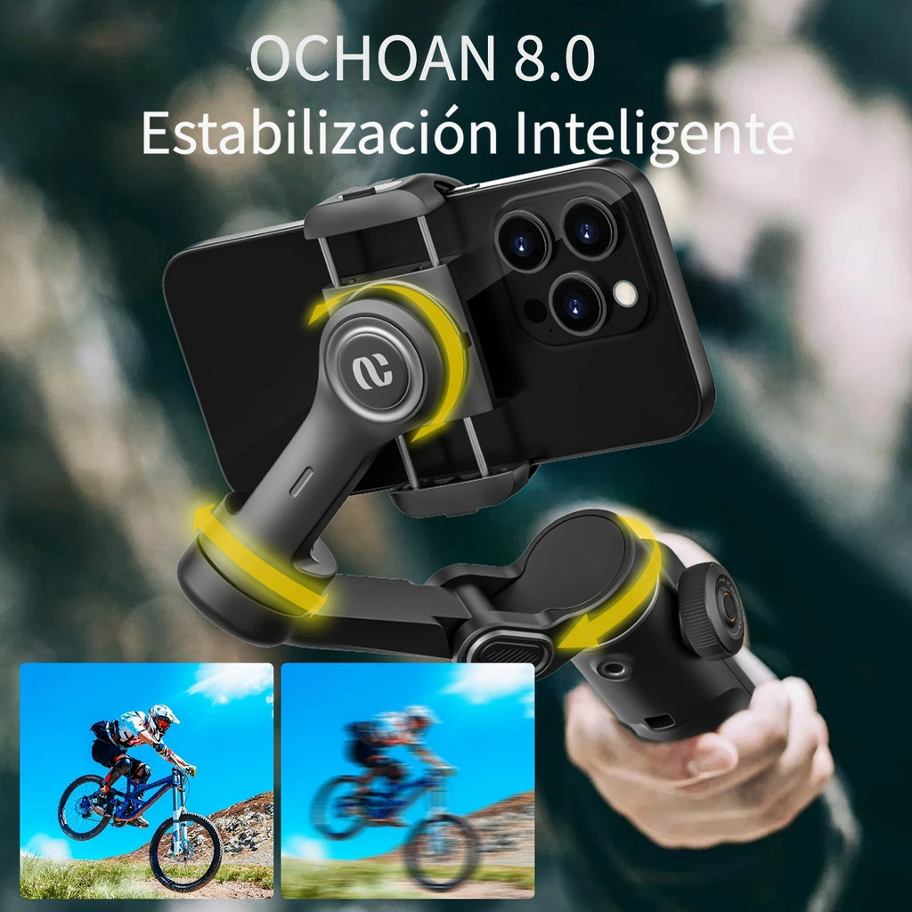 Estabilizador inteligente para móvil plegable | Vídeos viajes deporte y creación de contenido