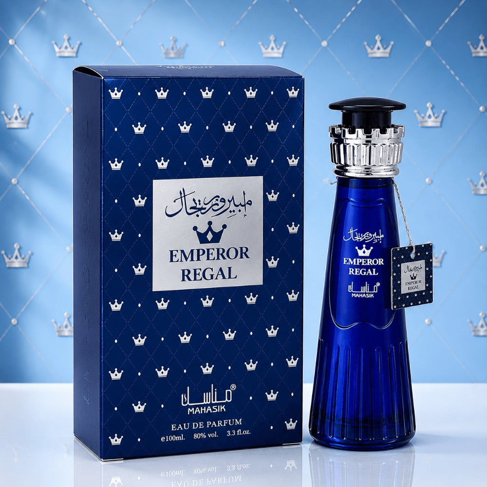 Perfume Árabe Emperor Regal 100ml Eau de Parfum para Hombre | Fragancia Premium de Larga Duración con Notas Frutales, Amaderadas y Almizcladas | Aroma Elegante, Sofisticado y Exclusivo