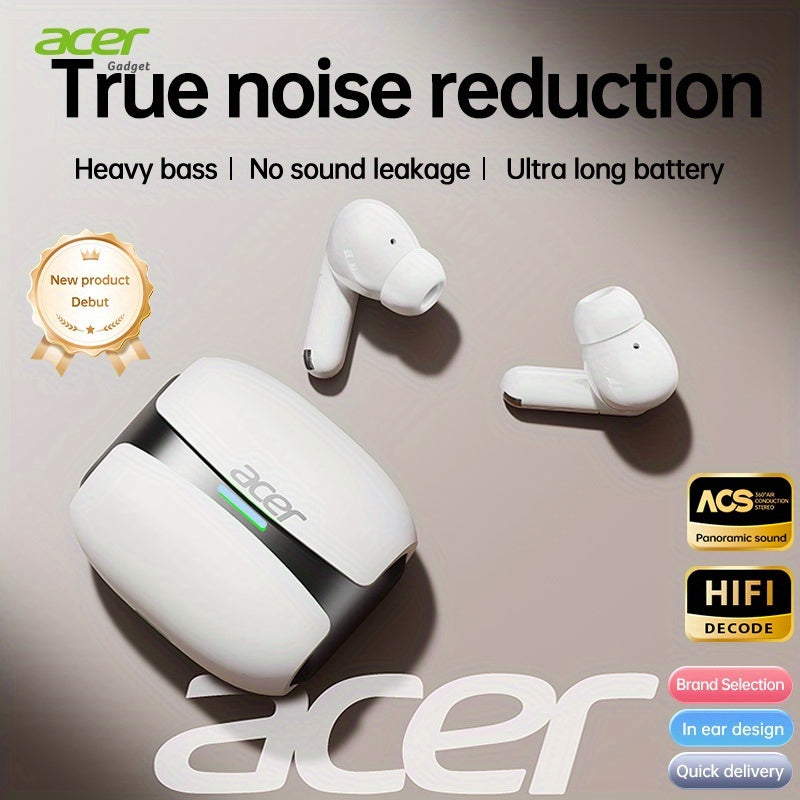 Auriculares Bluetooth | [Acer] Nuevo Modelo 2025 Regreso a Clases Auriculares Inalámbricos TWS Bajos Profundos Estéreo y Cancelación de Ruido