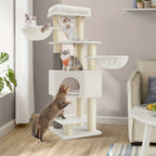 Rascador para gatos | Árbol para Gatos de Alta Resistencia con Múltiples Niveles para Gatos Grandes, Almohadillas Autocalentables, Autogroomers y