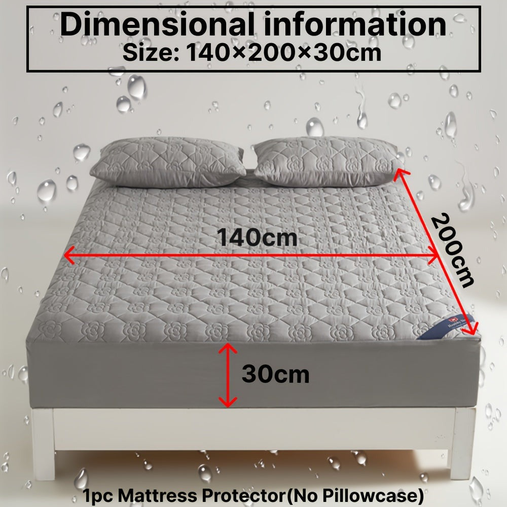 1 Protector de colchón impermeable cómodo, sábana ajustable impermeable suave y transpirable con tecnología Soundwave, funda de colchón de color sólido sin ruido, adecuada para apartamentos, dormitorios, hoteles, habitaciones de invitados y residencias de