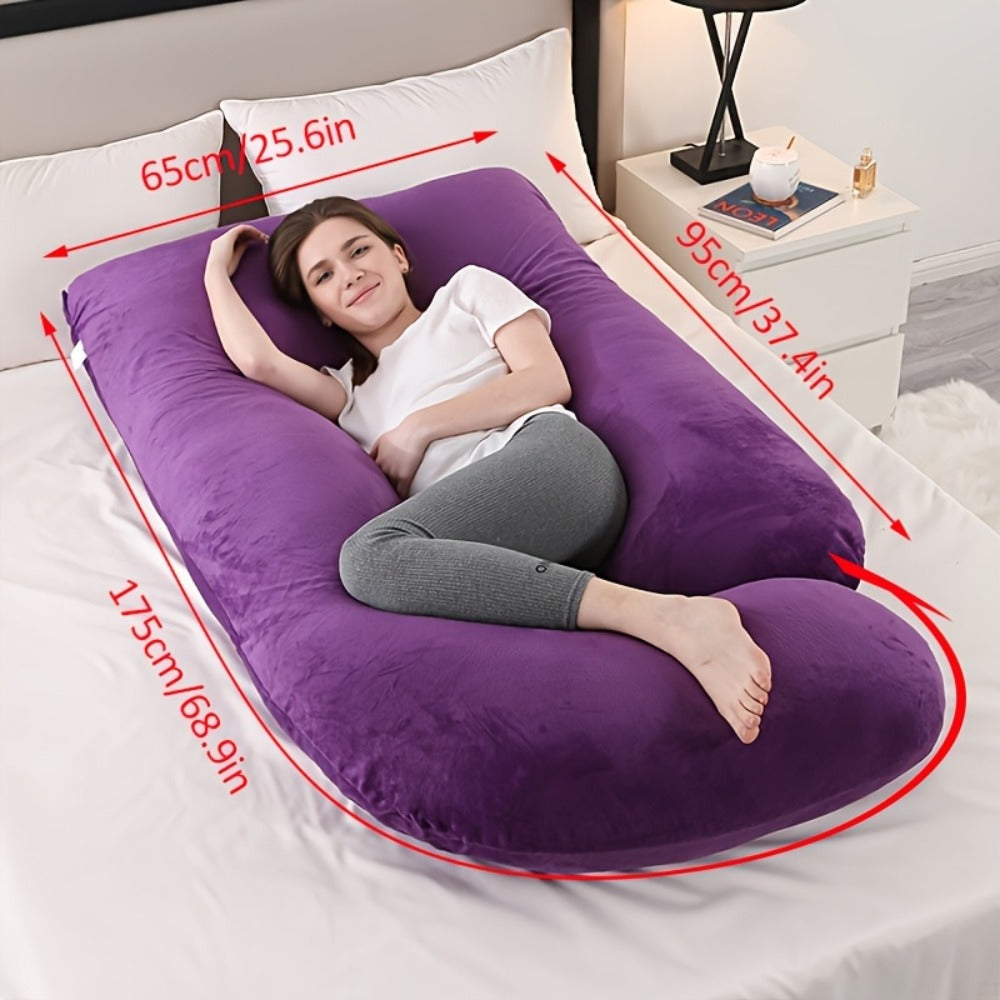 Almohada para Mujeres Embarazadas, Almohada Lateral de Protección Lumbar, Soporte de Embarazo en Forma de C Extraíble y Lavable, Soporte Ergonómico para la Cintura, Suave y Duradera, Sueño Cómodo, Ideal para Regalos de Navidad, Halloween y Acción de Graci