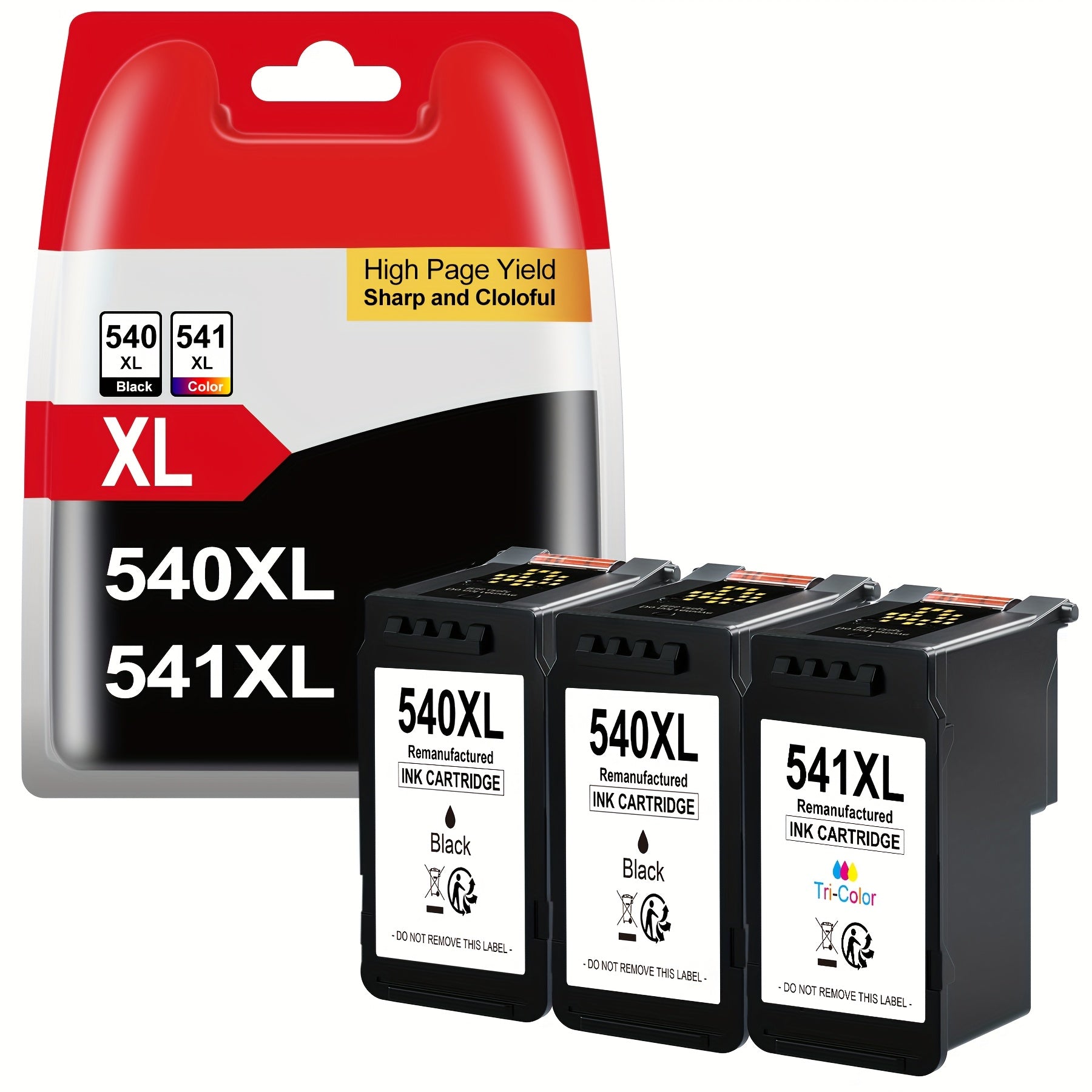 Cartucho de tinta | Cartuchos PG 540 XL CL-541XL 540xl 541xl (Paquete de 3) Reemplazo para Cartuchos de Impresora Canon 540 541 PG540 CL541 para