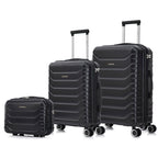 Juego de 3 Maletas 55x40x20cm ABS+Policarbonato | Maleta Mediana Expandible 66x45x27.50 - 30cm Extendido - 23kg | Neceser 29cm | Semirrígida trolley 4 ruedas giratorios a 360º cierre numérico - Negro/AzulMarino/RosaDorado/Turquesa/Menta/Verde/Amarillo/Ros