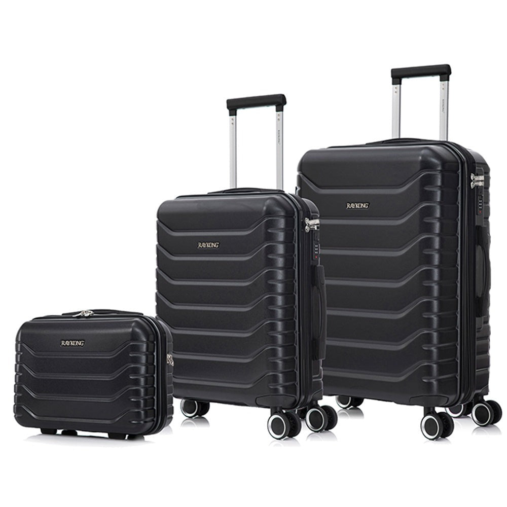 Juego de 3 Maletas 55x40x20cm ABS+Policarbonato | Maleta Mediana Expandible 66x45x27.50 - 30cm Extendido - 23kg | Neceser 29cm | Semirrígida trolley 4 ruedas giratorios a 360º cierre numérico - Negro/AzulMarino/RosaDorado/Turquesa/Menta/Verde/Amarillo/Ros