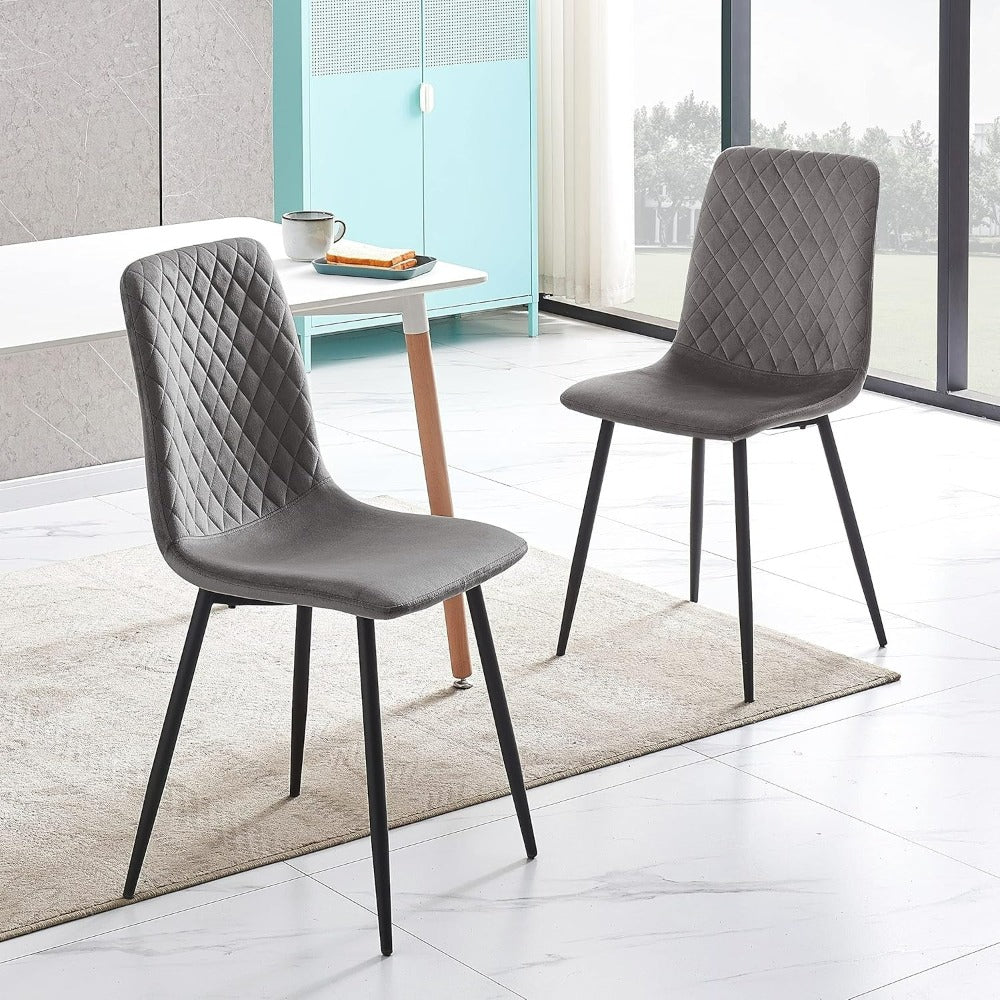 Sillas de comedor MCC Direct en conjunto de 4 piezas Hechas de terciopelo, patas de metal, sillas Lexi, sillas de diseño