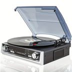 Tocadiscos | Tornamesa de vinilo, tocadiscos con altavoz incorporado, 3 velocidades, fonógrafo vintage de transmisión por correa, radio FM