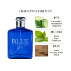 Perfume para hombre de 100 ml de gran capacidad con una mezcla de pepino fresco y almizcle cálido, realzado con salvia para crear una fragancia masculina elegante pero vibrante, perfecta tanto para reuniones de negocios como para encuentros de amigos.