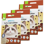 PACK 4 Arena para Gatos AGROMERANTE Arena de Tofu para Gatos sin Polvo Fácil de Aglomerar Controla los Olores se Lanza en el Inodoro (4Pcs,