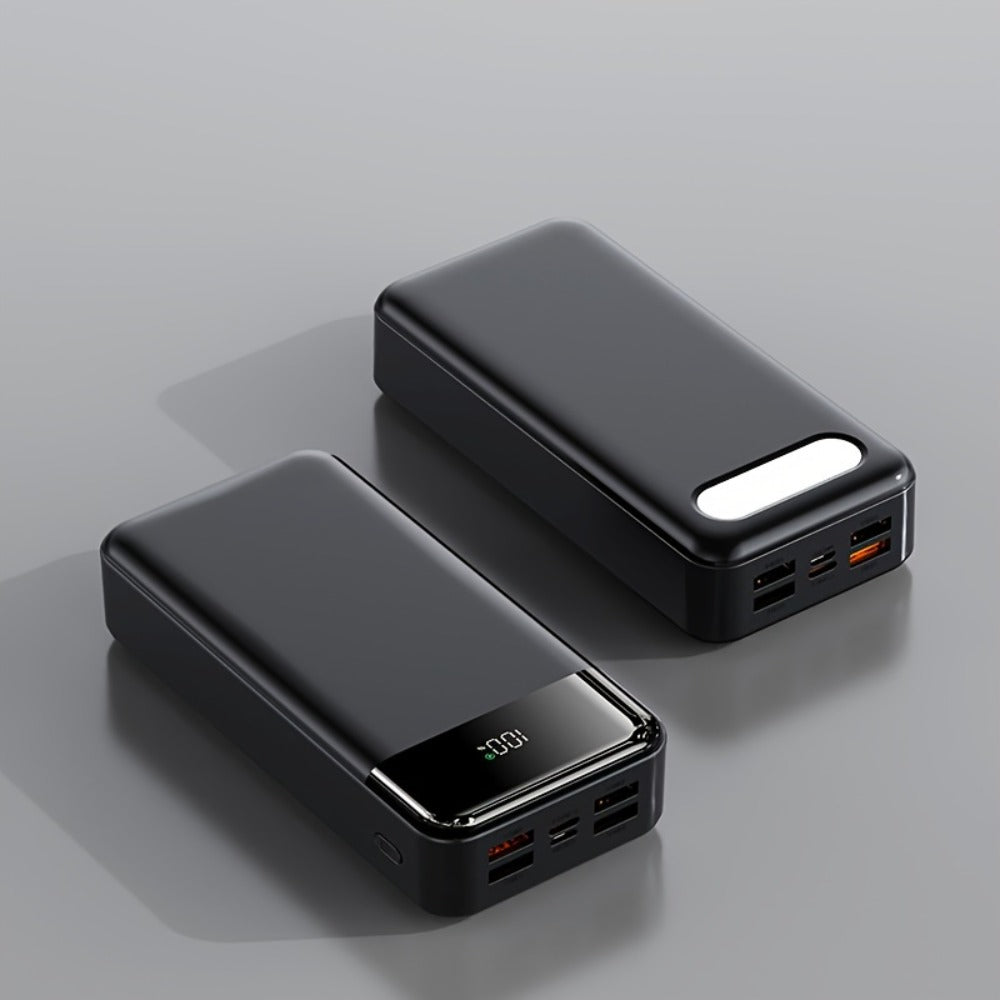 Power Bank de Alta Capacidad 50000mAh con Carga Súper Rápida, Interfases USB/Type-C/Micro, Equipado con Lámpara LED y Pantalla de Nivel de Batería. Adecuado para Cargar Rápido iPhone y Dispositivos Android. Fuente de Energía de Emergencia