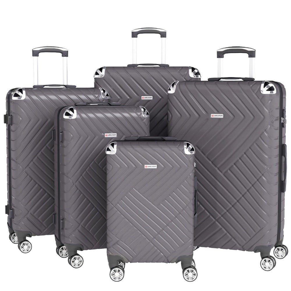 Juego de 5 maletas para vacaciones, viajes de negocios y familiares, juego de maletas rodantes duraderas y ligeras con múltiples tamaños disponibles, mango telescópico, opcional en 10 colores incluyendo negro, rojo, azul, gris, verde, etc.