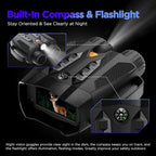 Gafas Binoculares de Visión Nocturna Infrarroja, con Luz Táctica, Batería de Litio de Gran Capacidad de 5000mAh, Zoom Digital 10x, Pantalla IPS Ultra HD de 3 Pulgadas, Distancia de Visión Nocturna de 800m, Regalo Perfecto para Entusiastas del Aire Libre |