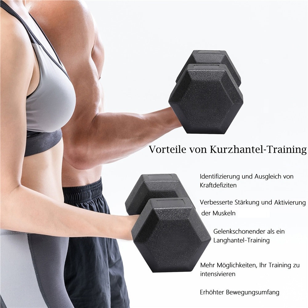 Juego de 2 Mancuernas Costoffs, Mancuernas de Hierro Fundido Hexagonales para Aeróbica, Gimnasia y Entrenamiento de Fitness