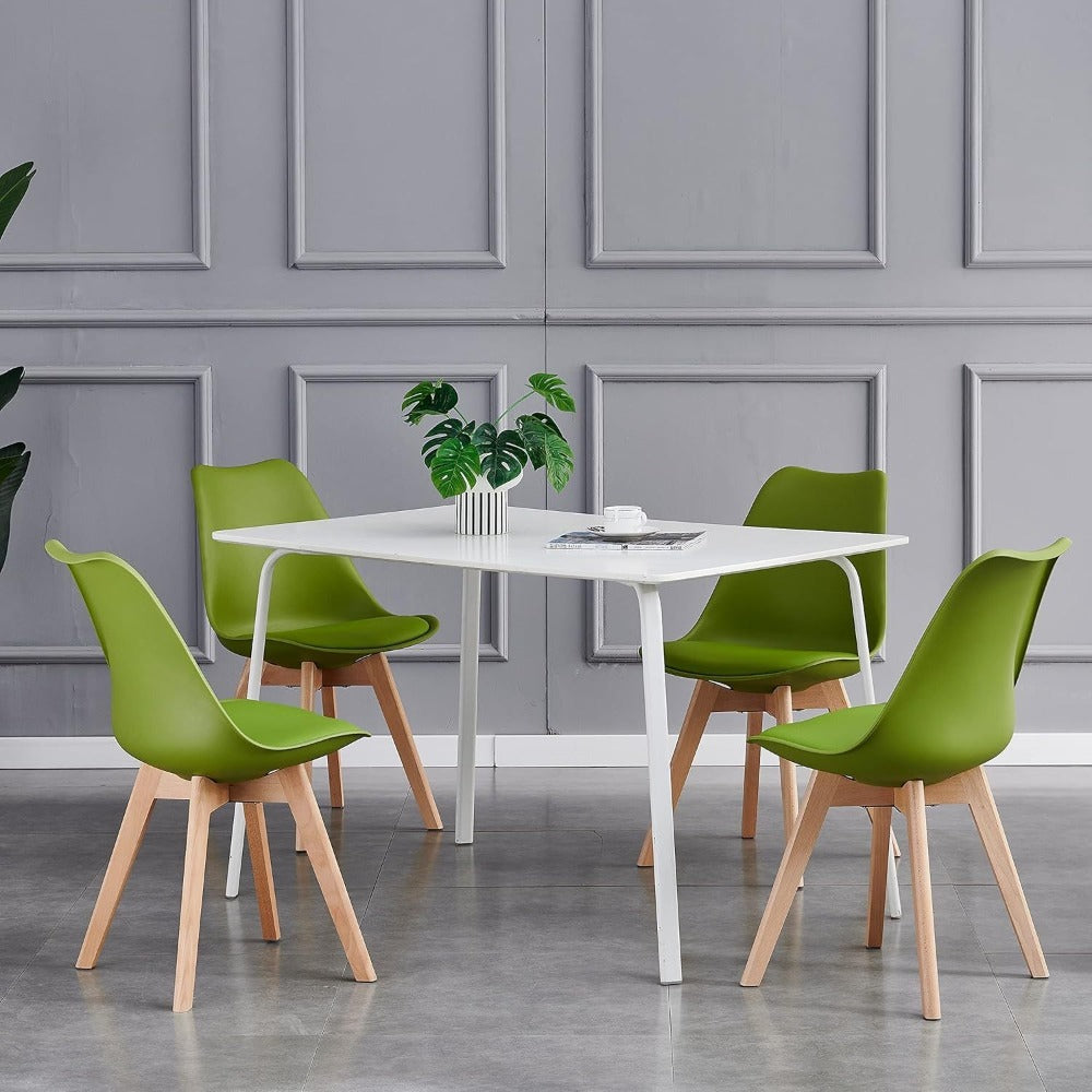 Sillas de comedor MCC Direct en juego de 4 piezas, sillas de cocina, sillas de oficina, silla de concha de diseño, "Eva" disponible en 7 colores de moda