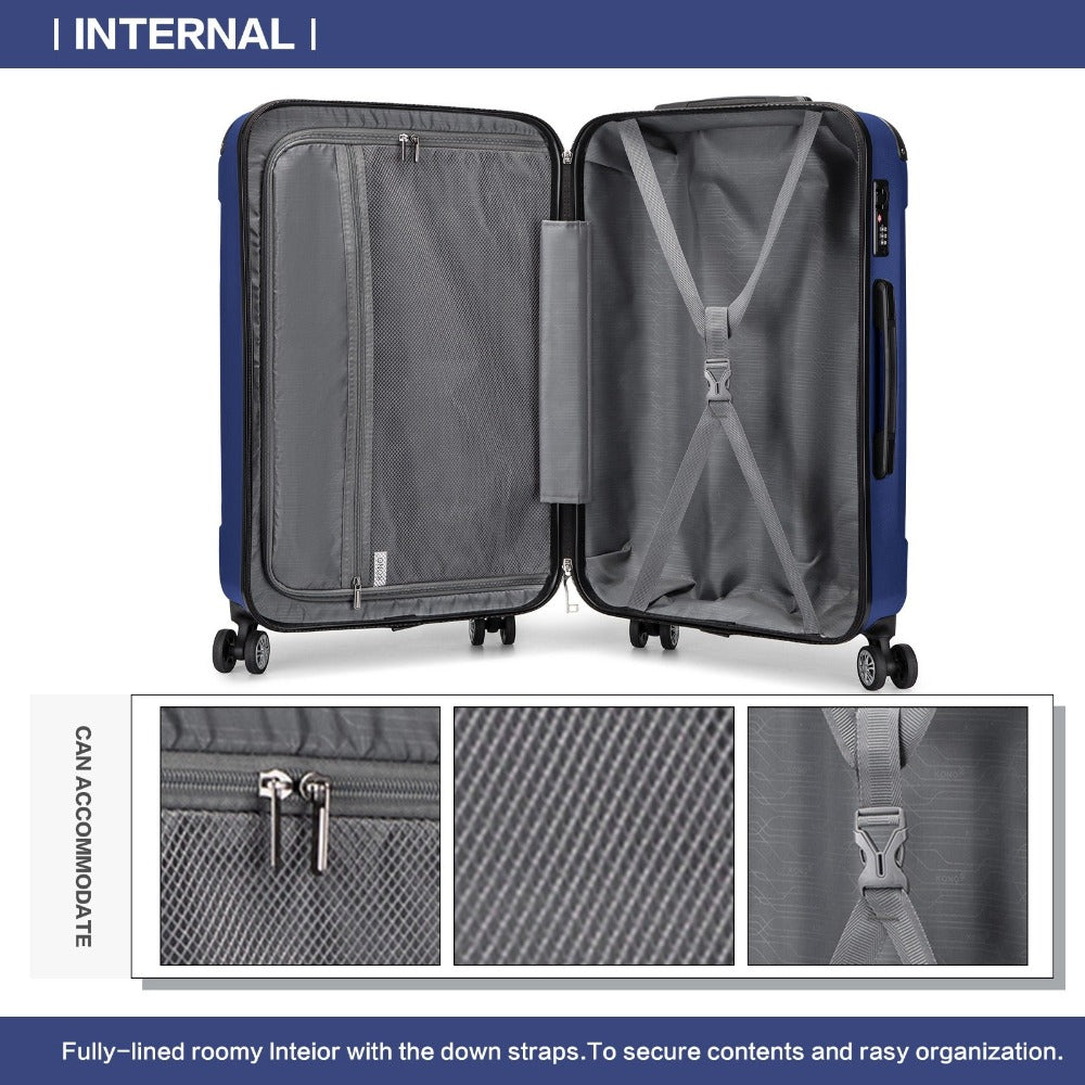 Maleta de embarque de carcasa rígida ABS 55x35x20cm, carrito de viaje, equipaje de mano de cabina, 33L, regalo de Black Friday, Día de Acción de Gracias, Navidad