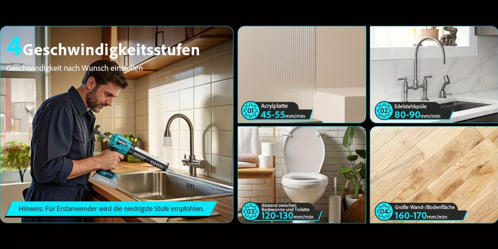 Pistola de cartuchos eléctrica compatible con batería Makita de 18V, para decoración del hogar con 4 velocidades ajustables, jeringa de silicona profesional para batería para cartuchos de 300ml (sin batería)