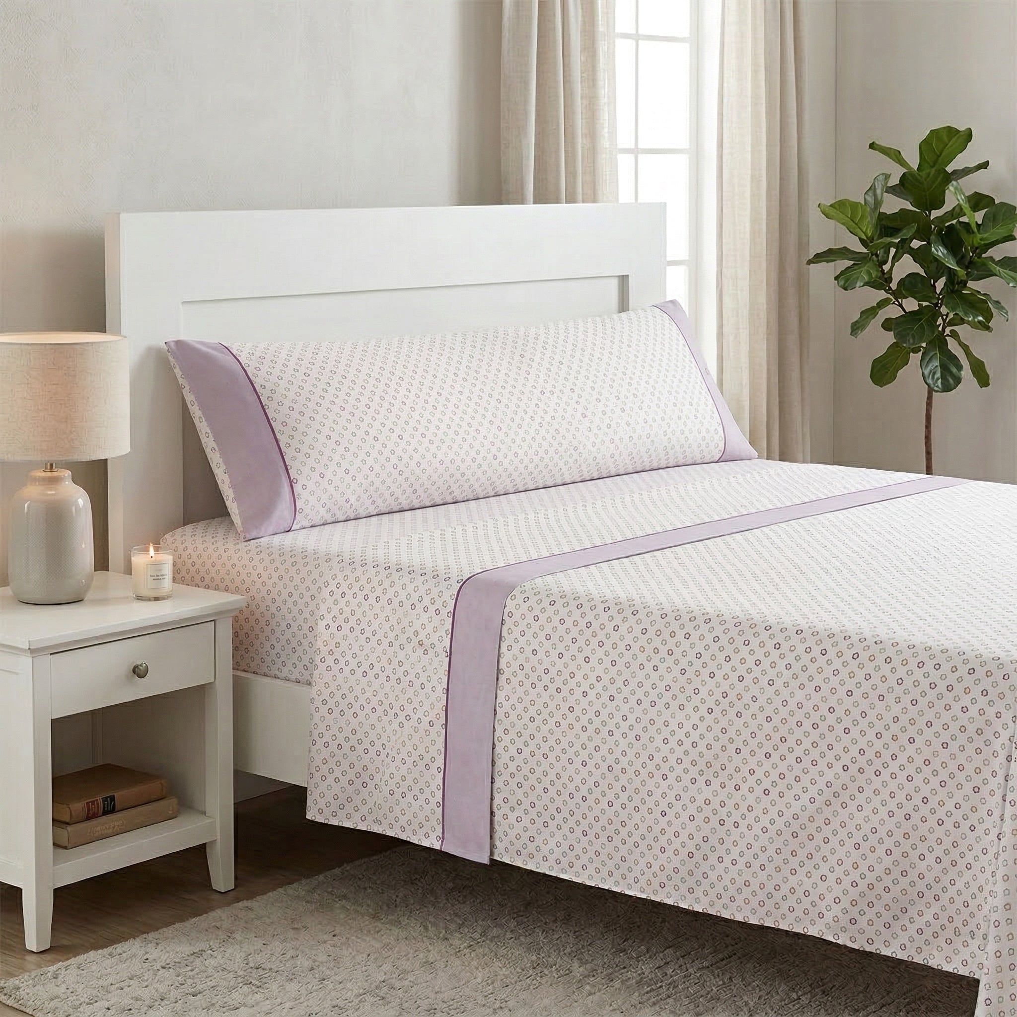 Juego de cama de 3/4 piezas apto para todas las estaciones, que incluye una sábana, una sábana ajustable y fundas de almohada. Medidas: 90 cm, 105 cm, 135 cm, 150 cm y 180 cm
