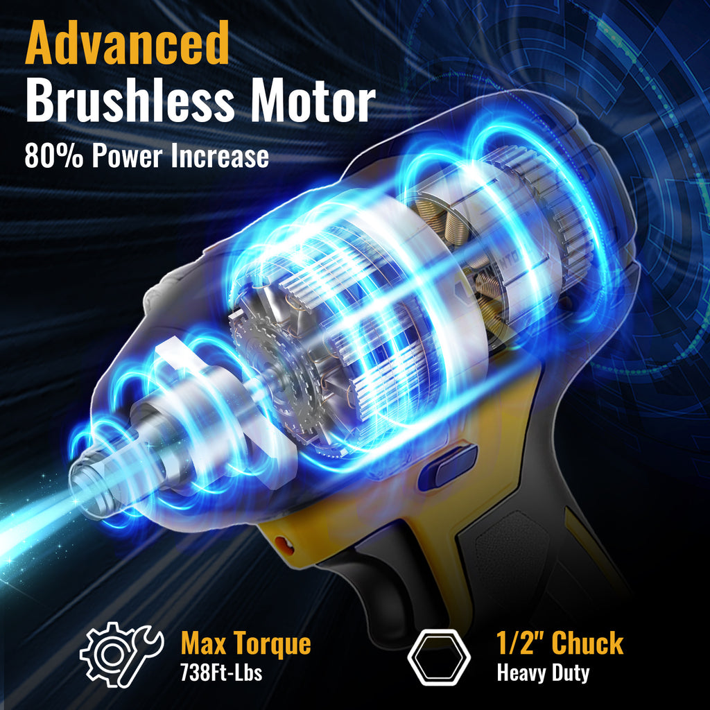Llave de impacto inalámbrica 3 en 1 para reparación de coche muebles y montaje | 4.0 mAh y ajustable