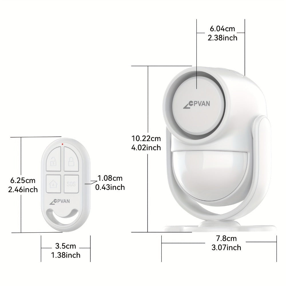Sistema de alarma con sensor de movimiento, control remoto y sirena - 125 dB, antirrobo potente, apto para hogar, autocaravana, garaje, coche, oficina, apartamento - Panel de alarma para montaje en puerta/pared (no requiere cableado)