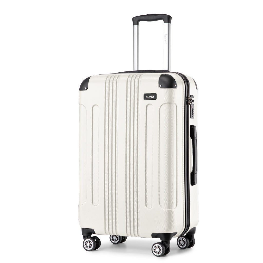 Juego de 3 maletas beige con diseño de panda, equipaje rígido de ABS para camping con ruedas giratorias y cerradura de combinación, regalo para la vuelta al cole, Black Friday, Día de Acción de Gracias y Navidad