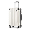 Juego de 3 maletas beige con diseño de panda, equipaje rígido de ABS para camping con ruedas giratorias y cerradura de combinación, regalo para la vuelta al cole, Black Friday, Día de Acción de Gracias y Navidad