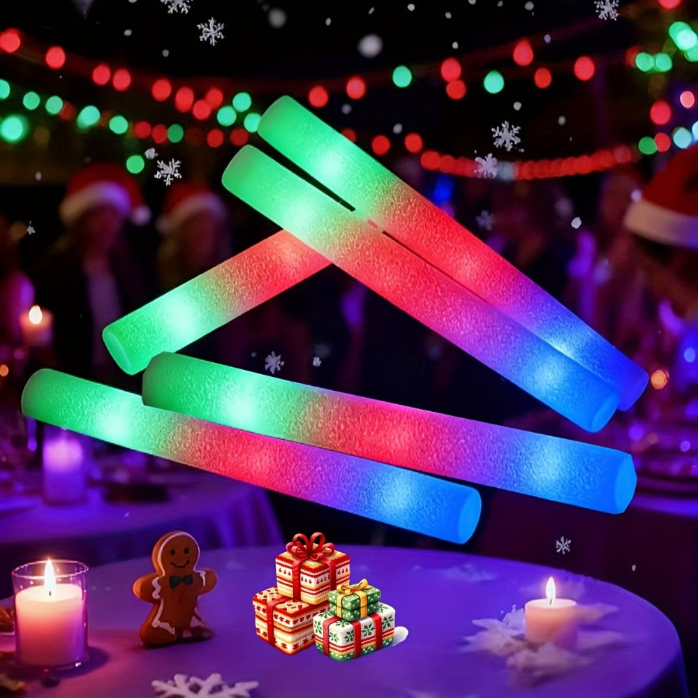 100 Barras Luminosas de Espuma para Recuerdos de Fiesta, 3 Modos de Destello para Barras de Espuma LED, Brillo para Suministros de Fiesta, Perfecto para Decoración del Hogar, Decoración Exterior, Boda para Fiesta, Cumpleaños