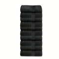 Juego de 10 Toallas de Mano de 50 x 100 cm, 550 g/m², Toallas de Algodón Suave, Secado Rápido, Altamente Absorbentes y Ligeras, Multiusos con Borde a Rayas Moderno, Ideales para Hogar, Hotel y Baño