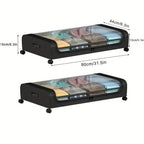 Caja de Almacenamiento Bajo la Cama con Ruedas 1/2 - Organizador Antipolvo de Gran Capacidad para Ropa de Cama, Ropa y Artículos Varios, Diseño Extraíble con Ruedas para Fácil Acceso, con Asas, Plegable, Solución de Almacenamiento Bajo la Cama