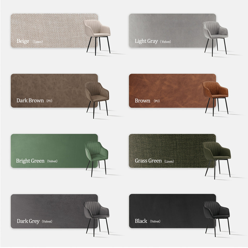Sillas de comedor elegantes con reposabrazos y soporte lumbar para sala de estar, cocina y dormitorio, que ofrecen un alto confort - Disponibles en juegos de 2, 4 o 6