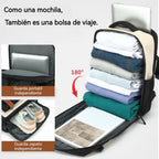 Mochila de Viaje para Cabina de Avion 43x30x18 para Vuelo Barato, Equipaje de Mano y Espaciosa con Compartimento para Zapatos y Mochila Antirrobo Multifuncional para Viajes (266)