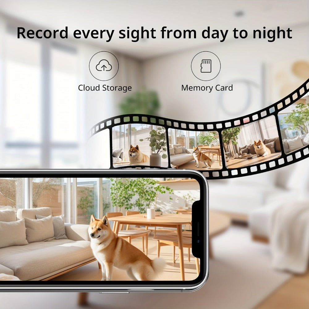 4 unidades de cámara inteligente WiFi 5g/2.4ghz, monitor de seguridad interior de alta definición, cámara de seguridad especial para el hogar, video de vigilancia panorámica 360°, visión nocturna, llamadas bidireccionales, almacenamiento en la nube