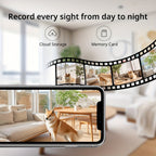 4 unidades de cámara inteligente WiFi 5g/2.4ghz, monitor de seguridad interior de alta definición, cámara de seguridad especial para el hogar, video de vigilancia panorámica 360°, visión nocturna, llamadas bidireccionales, almacenamiento en la nube