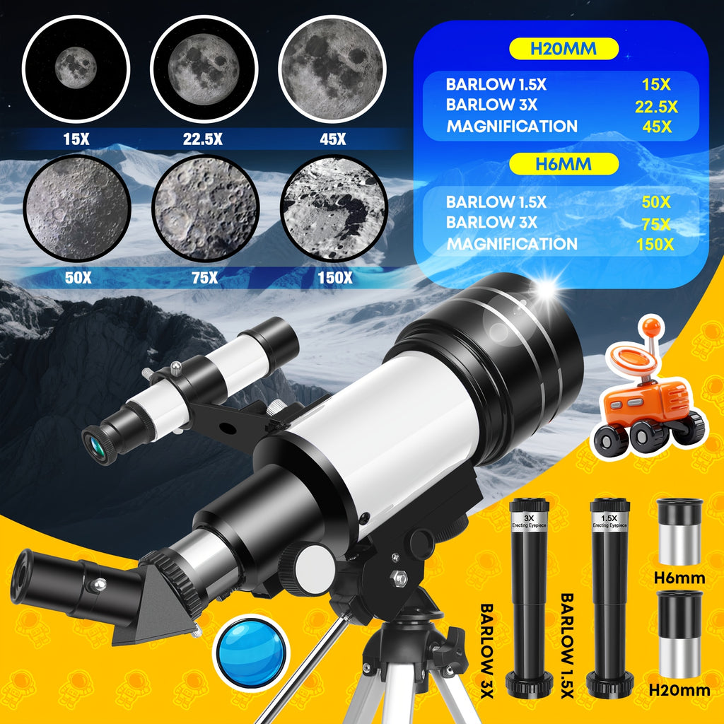 Telescopio astronómico para principiantes para principiantes | Observación lunar educación y camping