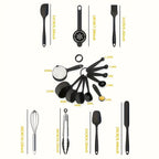 26 tazones para ensalada con tapas, 6 tazones mezcladores de acero inoxidable, 3 accesorios de cuchillo mezclador, 17 herramientas de cocina prácticas, antideslizantes, gadgets de cocina resistentes al óxido para ensaladas y más