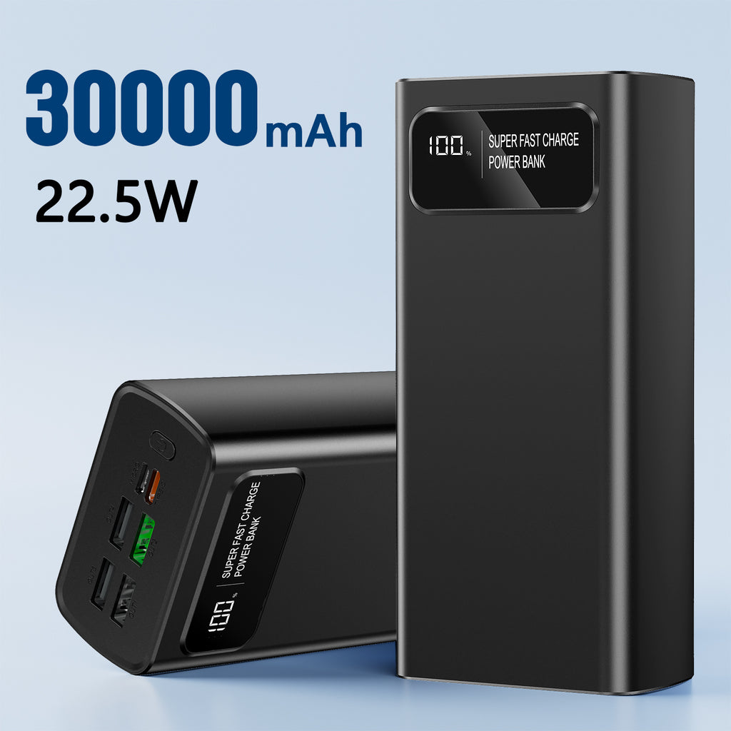 Power bank para carga durante viajes y uso diario | 30000 mAh y 22.5 W