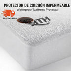 Protector de colchón ajustado impermeable, funda de sábanas de algodón terciopelo de 30 cm de profundidad, bolsillo ajustable, protector de terciopelo suave adecuado para todas las camas, incluidas camas individuales/dobles/camaras king, lavable a máquina