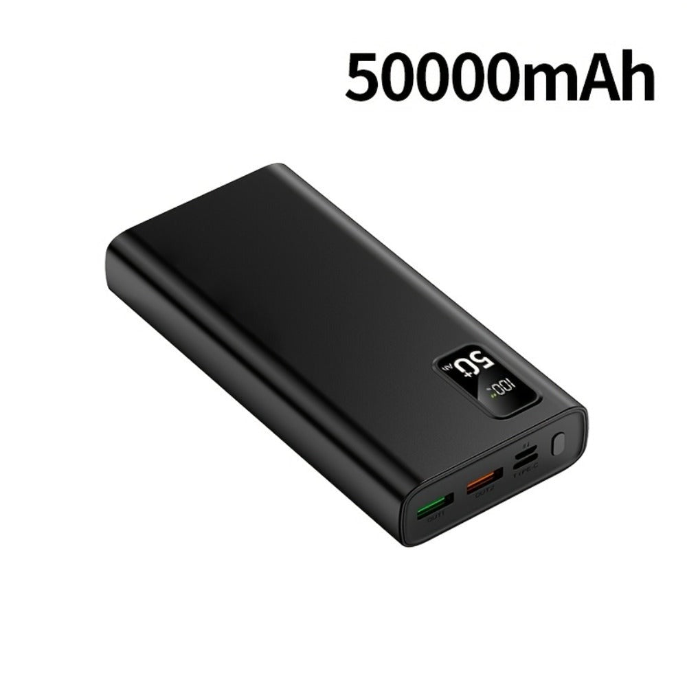 Batería Externa de 50000mAh, Pantalla LED de Energía, Carga Rápida Tipo-C, Banco de Energía de Gran Capacidad y Carga Súper Rápida, Ideal para Cargar Teléfonos Móviles/Samsung/Dispositivos Electrónicos Android, Batería de Emergencia Portátil para Exterior